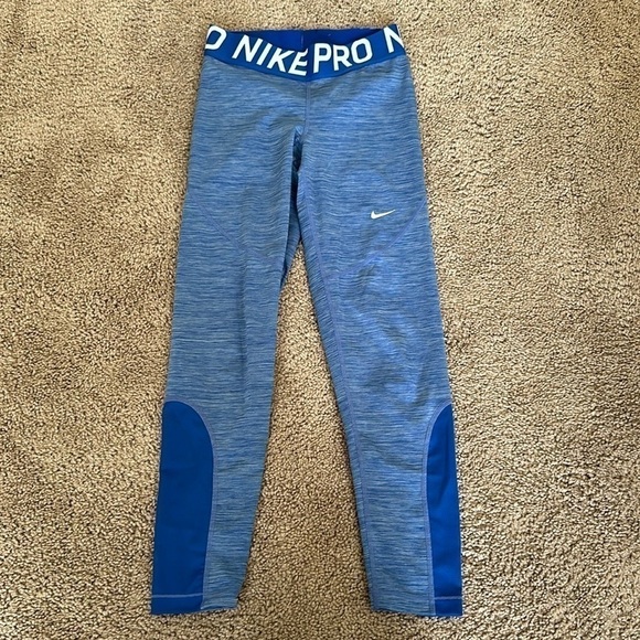 Nike Pro Dri Fit  Blue Leggings Size Small - Picture 2 of 8